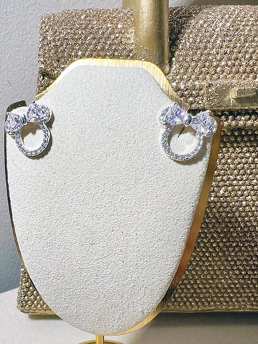 Authentic Disney Parks Minnie Mouse Icon CZ Stud Earrings NIB